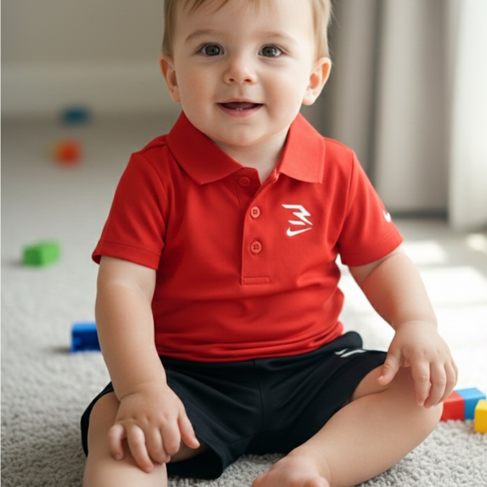Nike Kids Red and Black Polo Shirt new w tags perfect